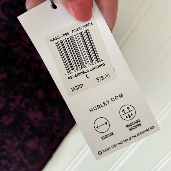 Hurley reversible Leggings Size Large NEW - Picture 3 of 11
